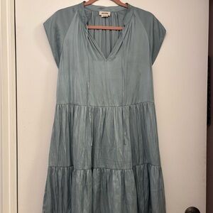 Zadig & Voltaire light blue/ grey Ritu Satin Mini Dress boho S